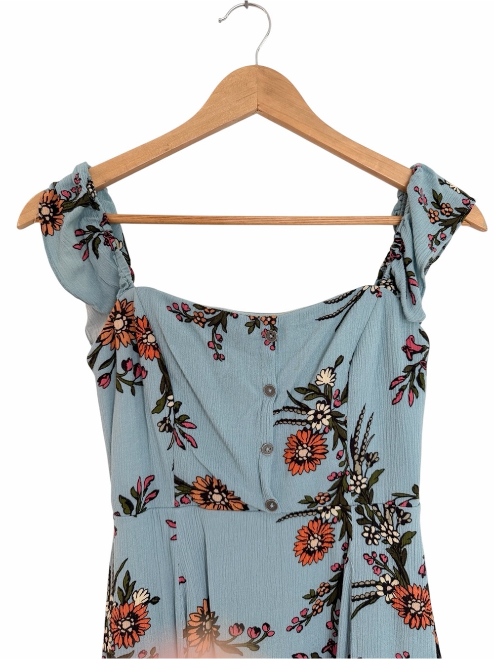 Lulus Off-Shoulder Floral Mini Dress in Teal Sz S - Picture 8 of 12